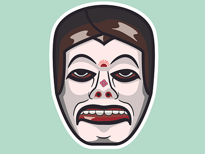 Indonesia Tradional Mask 2d art face flat illustration graphic design illustration