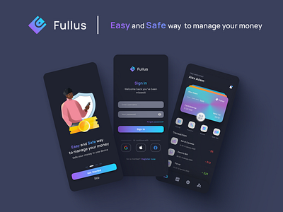Fullus E-Wallet App app design e money e wallet mobile mobileapp ui uidesign uiux