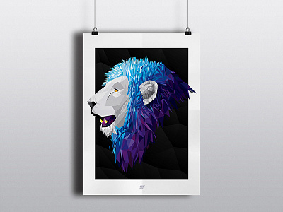 Lion Illustration Poster