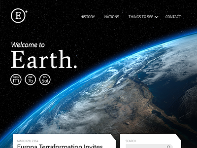 Earth's Landing Page