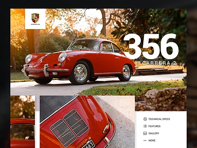 Porsche 356 Landing Page Concept 356 interface porsche ui web