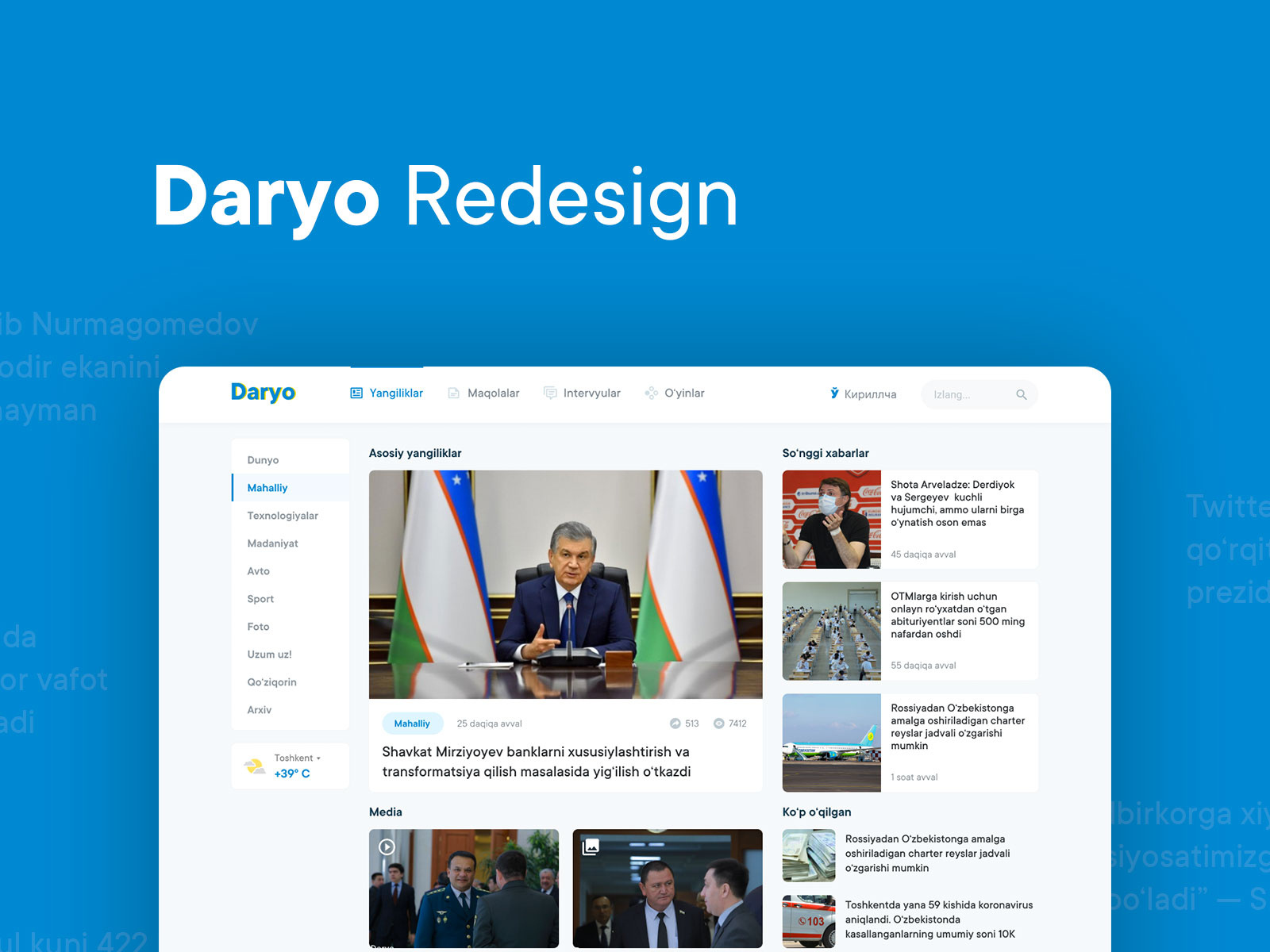 Visual redesign concept of Daryo by Ibrahim Kadirov on Dribbble