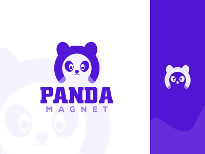 Panda Logo ( Magnet Company ) agency logo animal logo branding combination logo cute panda logo graphic design logo logodesign magnet company magnet logo mascot logo panda logo panda magnet panda magnet logo