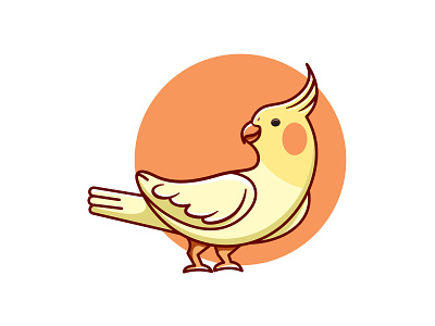 Lutino Cockatiel Bird Logo
