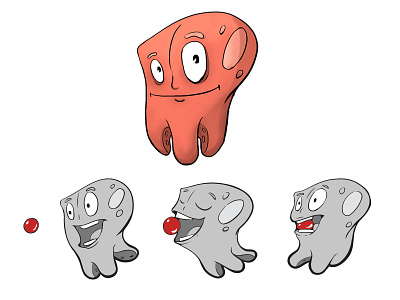 Octopus animation character concept cute game mobile octopus pacman