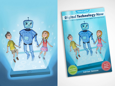 Illustration and Cover Design for the book series book cover digital illustration ipad it kidlitart kids mobile robot stem technology