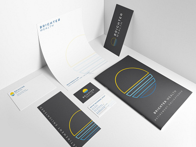 Brighter Wealth branding bright corporate identity logo logo design stationary sun sunset