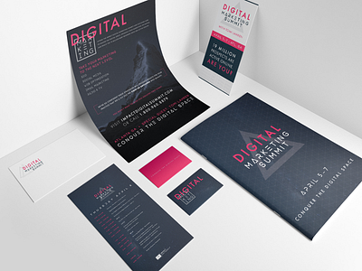 Digital Marketing Summit digital event branding logo print design triangle