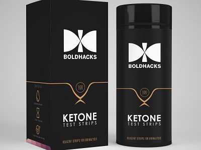 KETONE Test Strips Packaging Design black design ketone minimal mizazney modern premium