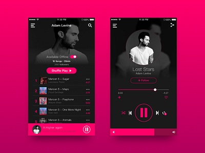Music Player # Daily UI app dailyui music player ui