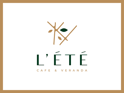 L'été cafe and veranda branding cafe cafe logo concept design flat illustration restaurant veranda