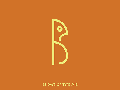 B - 36 Days of Type 36dot b bird letter line minimal type