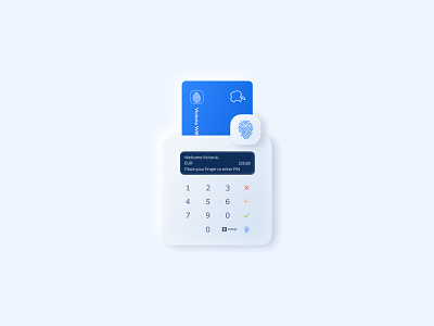 Card reader concept with a digitized fingerprint sensor