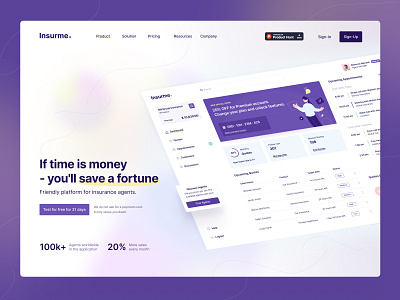 Find insurance agents in any place any time agents application balasinski clean figma gradient illustration insurance landingpage ui webdesign