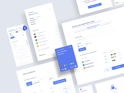 HQ documentation for modern organizations - components application blue clean components documents figma payments saas app team
