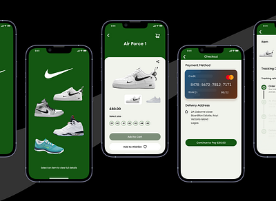 Nike shoes - Simplified Mobile Order flow interaction design mobile app product design ui ux