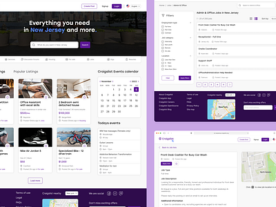 Craigslist - Website redesign (New Jersey) craigslist product design ui ux design web design