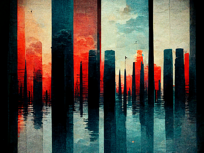 Retro Skyline abstract design graphic design illustration