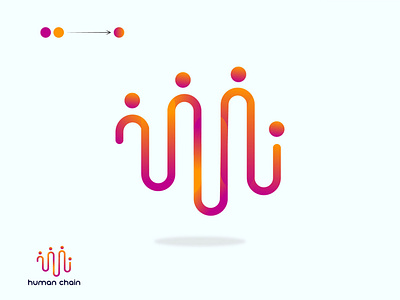 Human Chain modern logo design