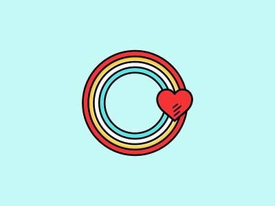 Rainbow heart illustration love rainbow vector