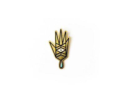 Mystical golden hand enamel pin