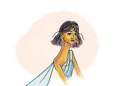 Woman with Flowers illustra illustration portrait vector woman