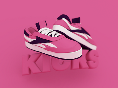 kicks 3d illustration modelling trainers