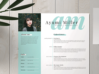 Ayumi's Resume cover letter curriculum vitae cv cv design elegant job resume