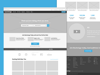 Homepage Concept #2 acting homepage jobs results search ux wireframes
