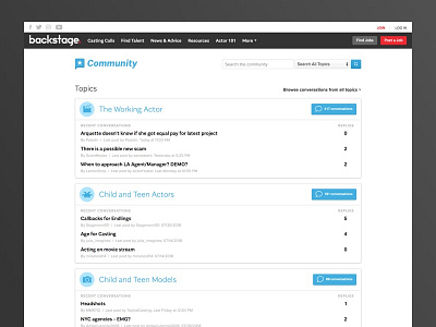 New UI for Backstage Community community forum icons movies theater ui visual