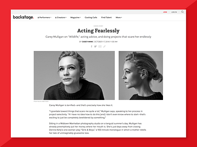 Carrie Mulligan Cover Story acting actors article articles branding clean design news product ui ux