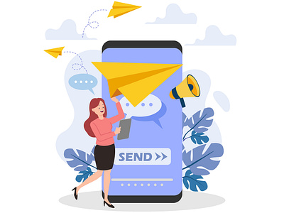 Send a message illustration women