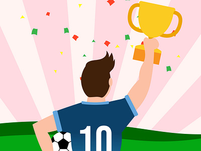 Man illustration the winner football