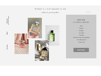 VA Perfumes - Online Shop Header app branding design graphic design ui ux vector