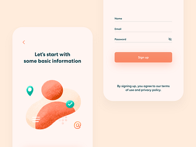 Sign Up Screen basic clean health information signup ui