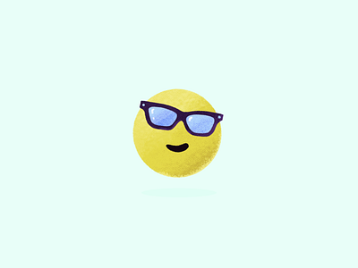 Cool Emoji cool emoji glasses icon illo smile stickermule yellow