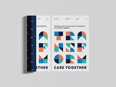 Transform Poster branding care clean design geometric health icon illustration logo omada platform poster team together typography