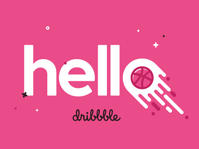 Hello Dribbble debut dribbble first shot hello hello dribbble pink typography