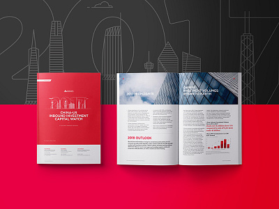 China-US Inbound Investment Report chicago cover cw houston illustration investment new york print red report san francisco spread