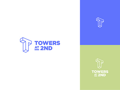 Towers At 2nd ca green identity logo property san jose t towers