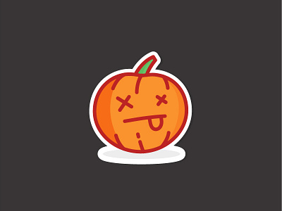 Pumpkin Emoji dead emoji pumpkin scary sticker stickermule