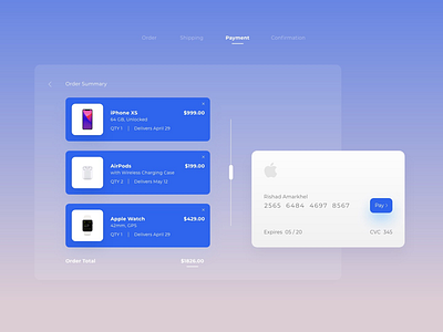 Daily UI #002 apple challenge clean credit card daily ui payment ui ux