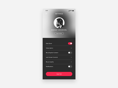 Daily UI #007 — App Settings