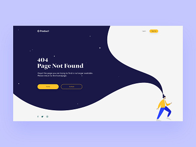 Daily UI #008 — 404 Page 404 404 error landing page product ui user web