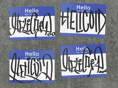 Helicoid Bandcamp single cover adobe illustrator album art graffiti hand lettering illustration illustrator lettering mockup photoshop smart object sticker art stickerbombing typography vector