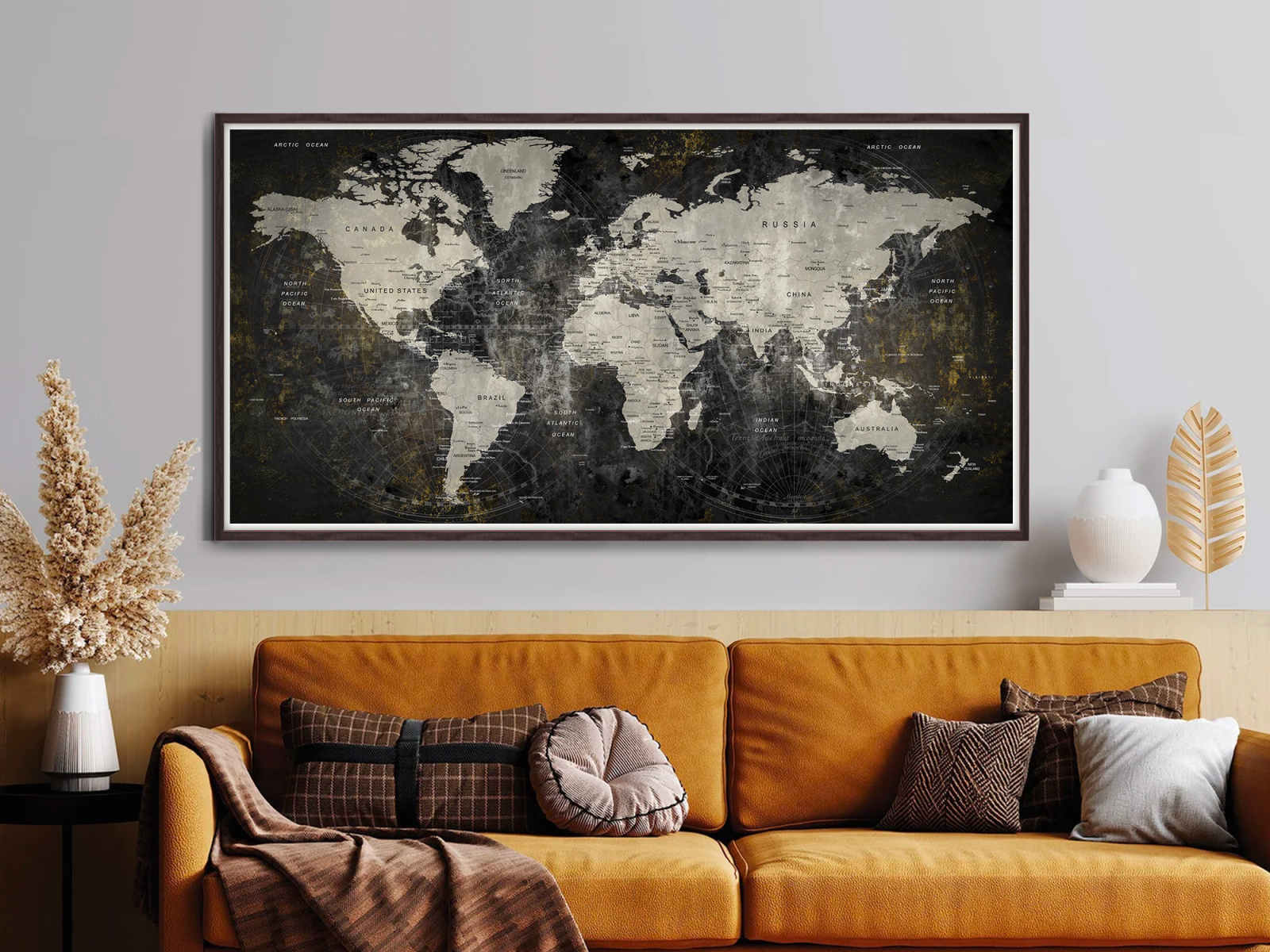 World Map Poster Large Wall Travel Map Print Black Globe Map By E901a243e64bd72dc993edbe6f2eeb49