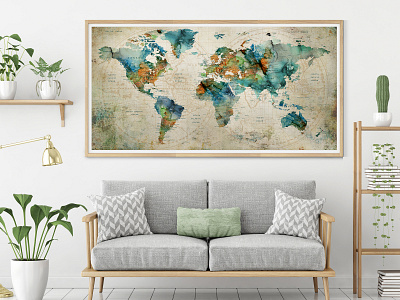 World Map Poster Gift - The Perfect Gift for Dad World Map Wall