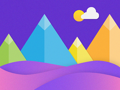 Isometric Mountains colorful illustration illustrator isometric mountains sunset