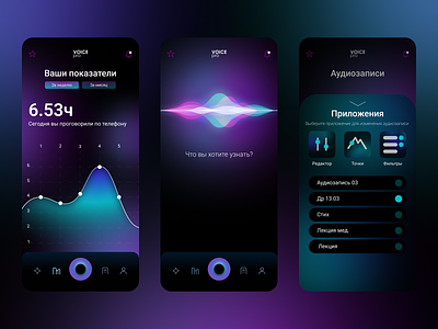 Design concept for an application on the topic "Speech Synthesis animation graphic design logo ui