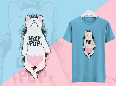 Lazy Pup design graphic design illustration pet t shirt design